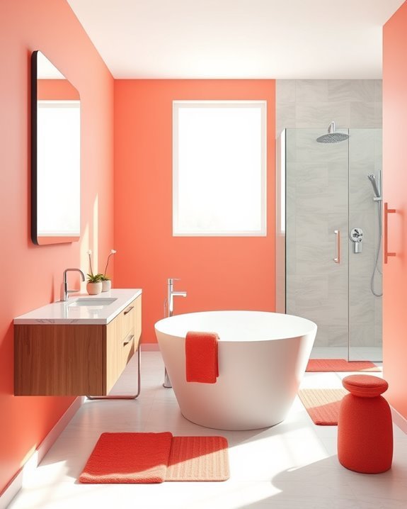 energizing bright coral accents