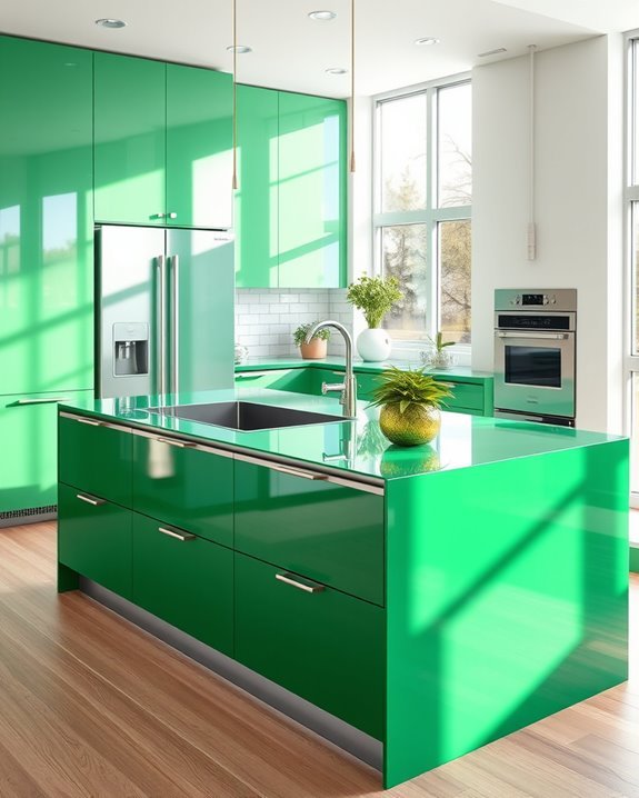 energizing glossy green finishes