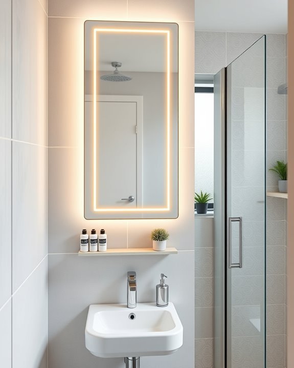 enhance bathroom with backlit mirror