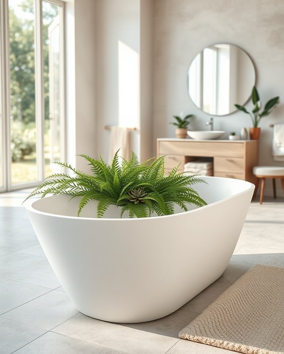 enhance bathroom with plants