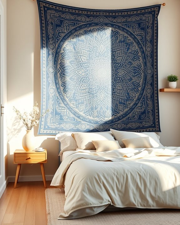 enhance bedroom with tapestry