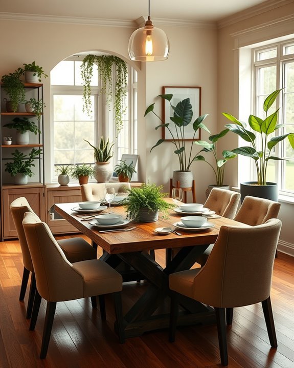 enhance dining with greenery