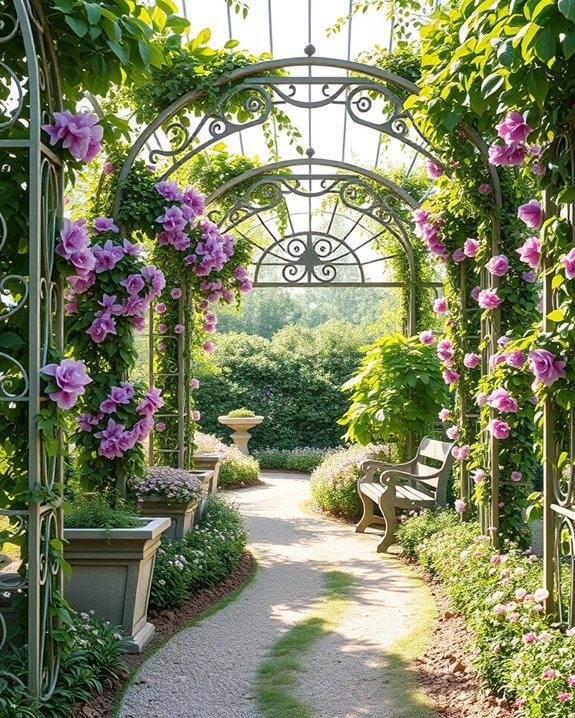 enhance garden with trellises