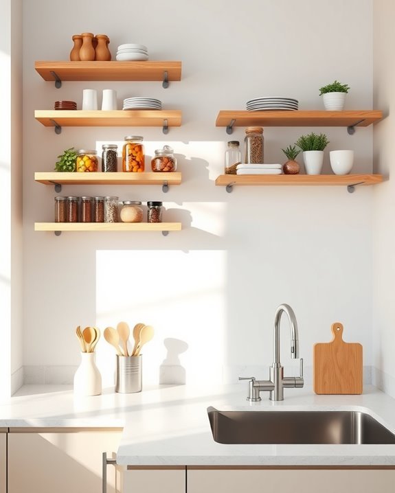 enhance kitchen with open shelving