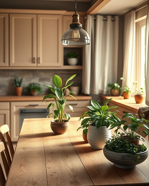 enhance kitchen with plants