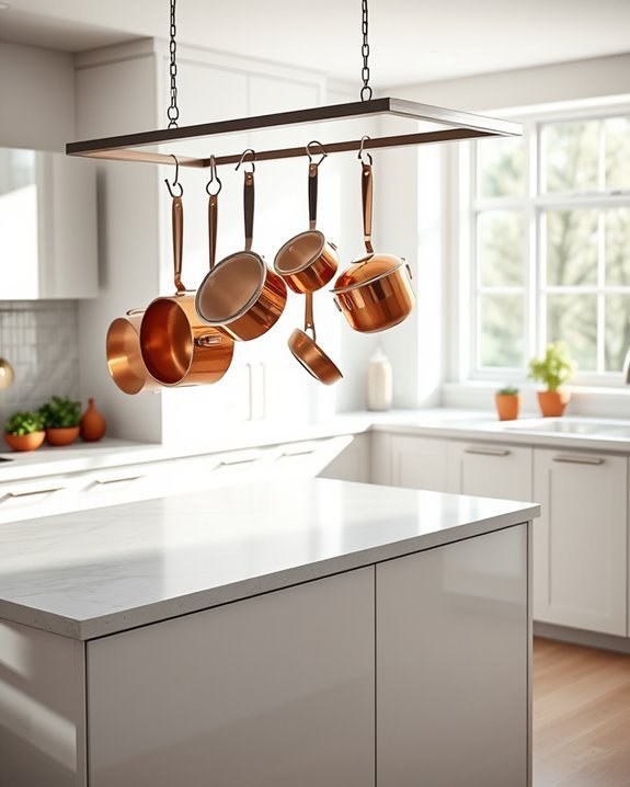 enhance kitchen with pot rack