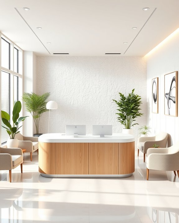 ergonomic organized tech integrated reception