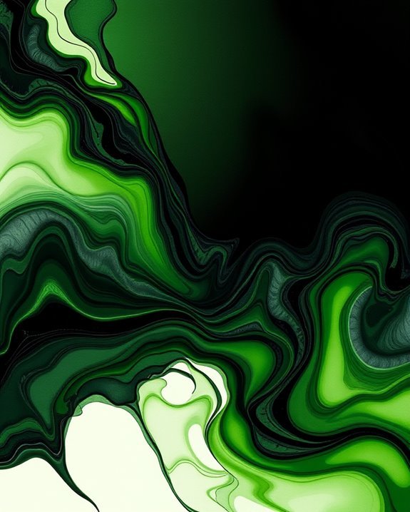 ethereal black green elegance