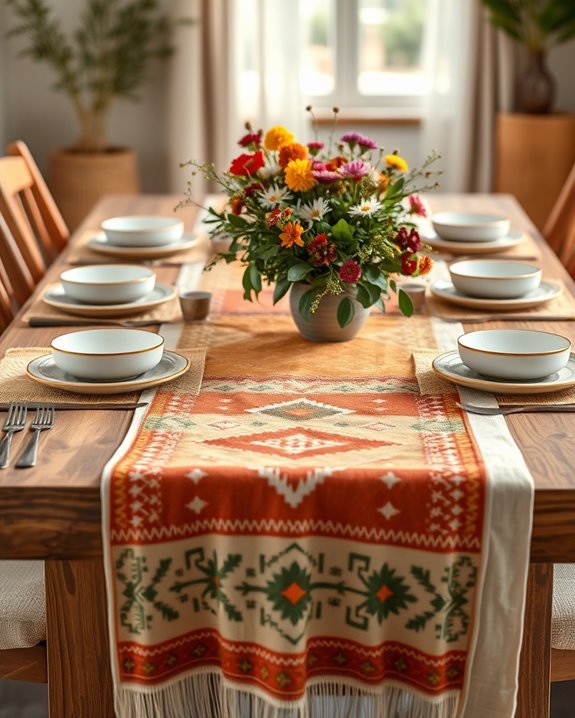 ethnic patterned table decor