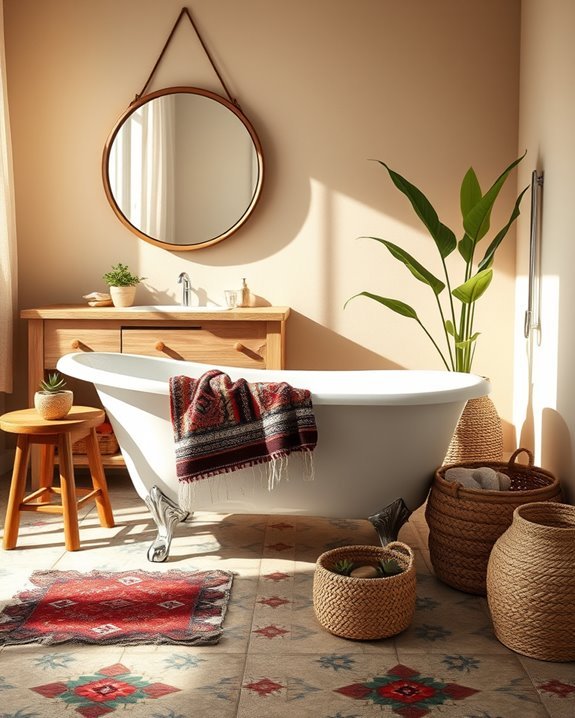 ethnic prints for boho bathrooms