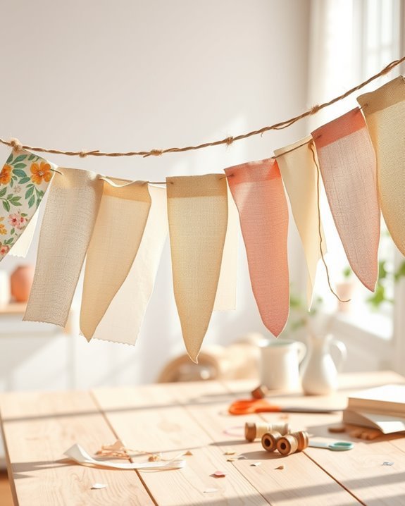 fabric scrap bunting project
