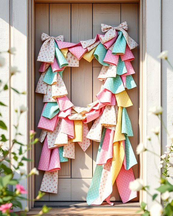 fabric scraps door decoration
