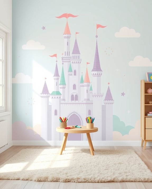 fairy tale castle mural