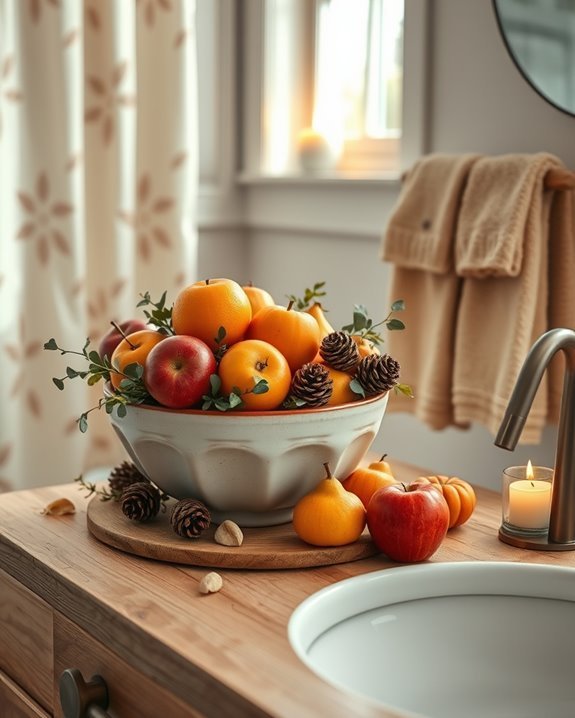 fall fruit bathroom decor