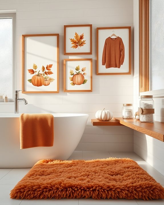 fall themed bathroom artwork