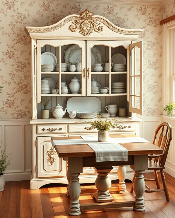 farmhouse hutch display ideas