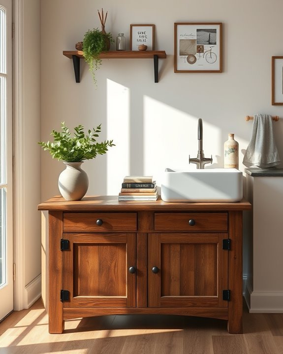 farmhouse sink console table