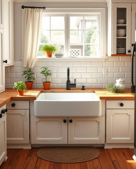 farmhouse sink enhances charm