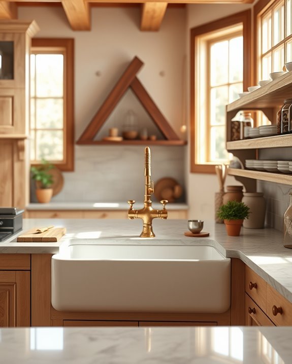 farmhouse sink enhances coziness