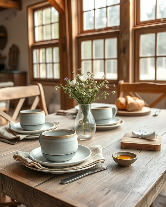 farmhouse tableware enhances dining