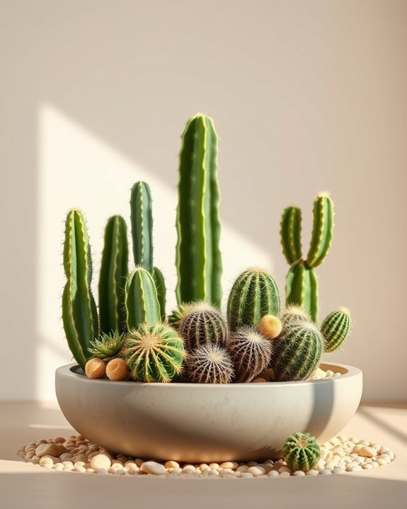 faux cacti for indoor decor