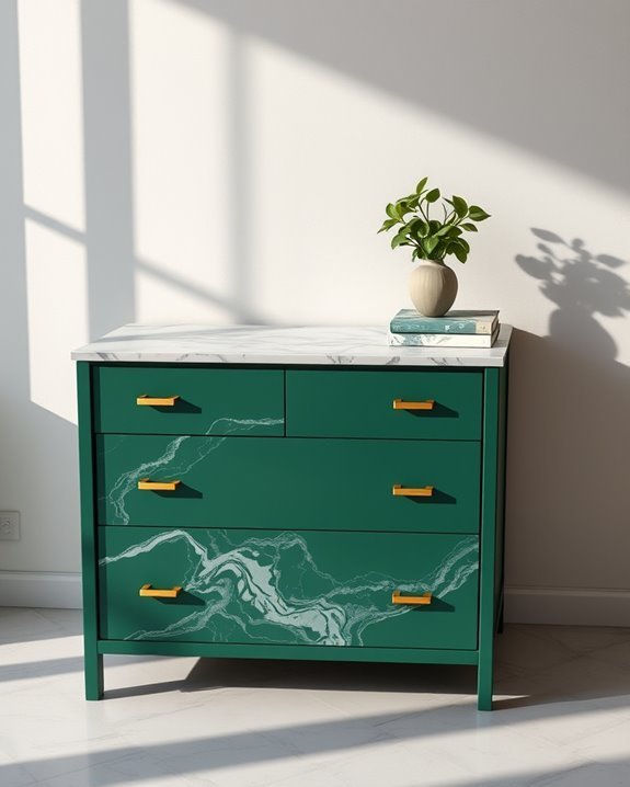 faux marble dresser technique
