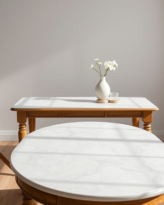 faux marble furniture transformation