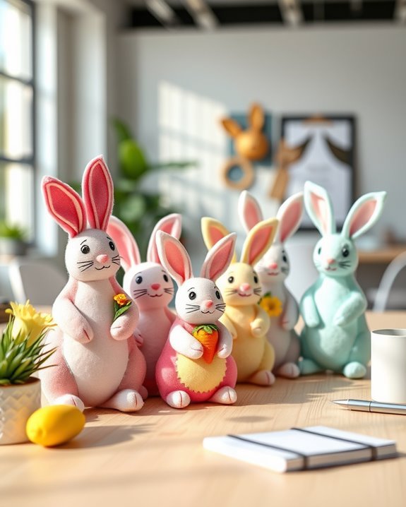 felt bunny cutout decorations