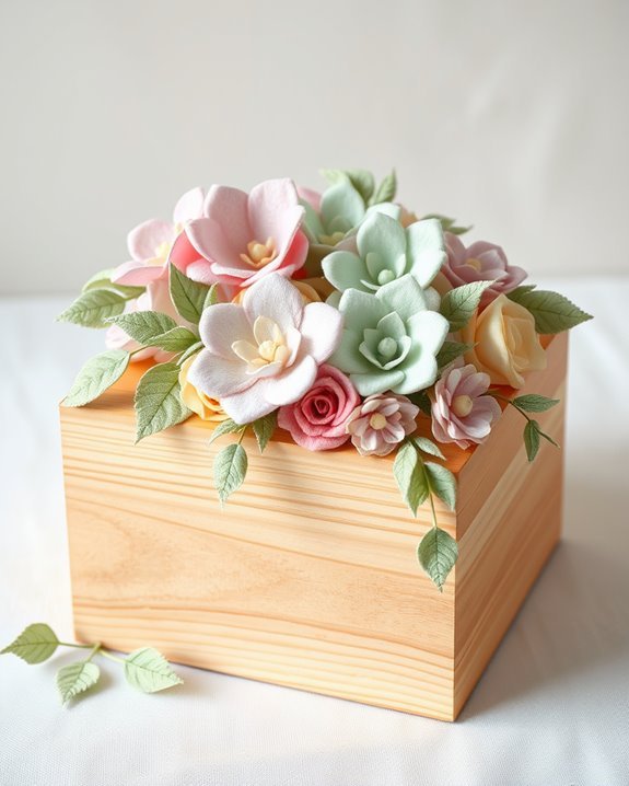 felt flower box embellishments