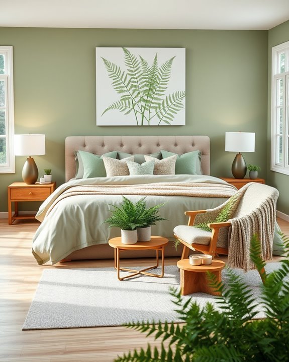 fern inspired bedroom decor