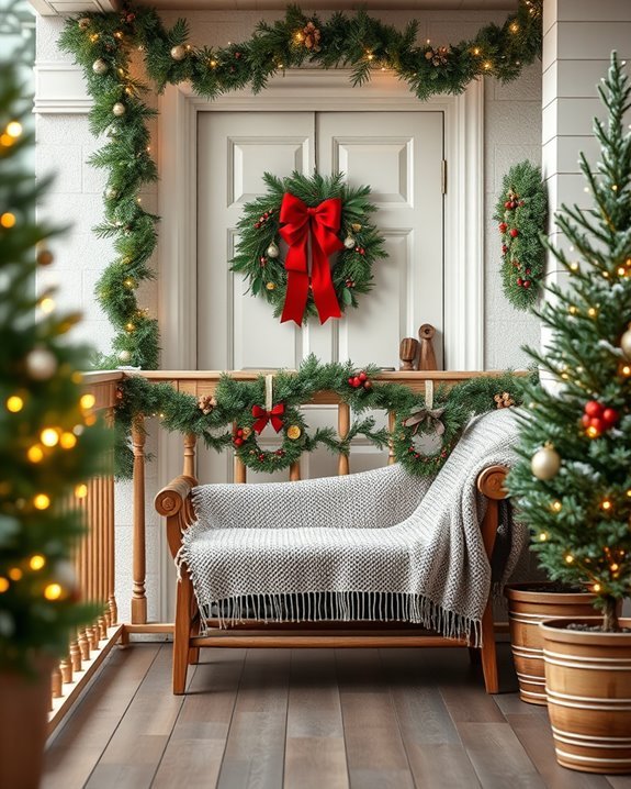 festive balcony wreath decorations