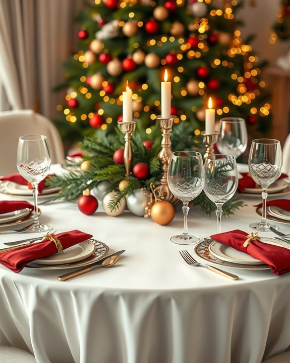 festive christmas dinner setting