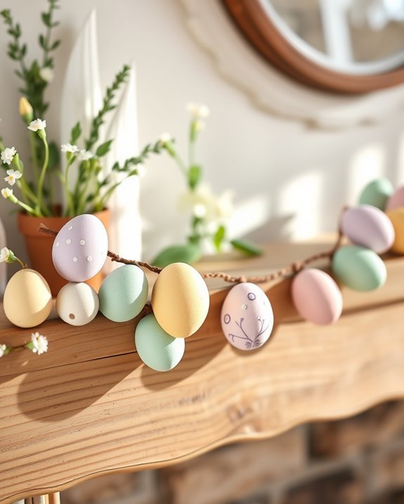 festive clay egg garland