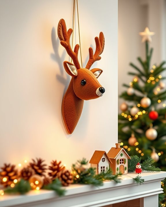 festive felt reindeer decoration