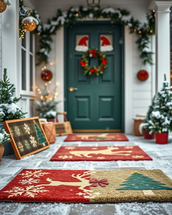 festive holiday entrance decor