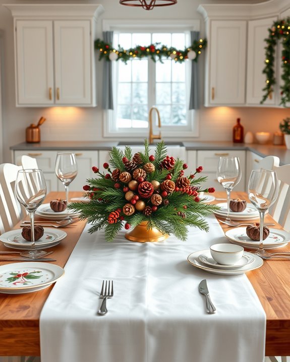 festive holiday table setting