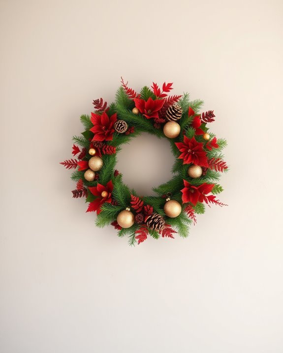 festive holiday wreath wall art
