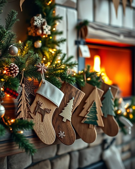 festive mantle stocking hangers