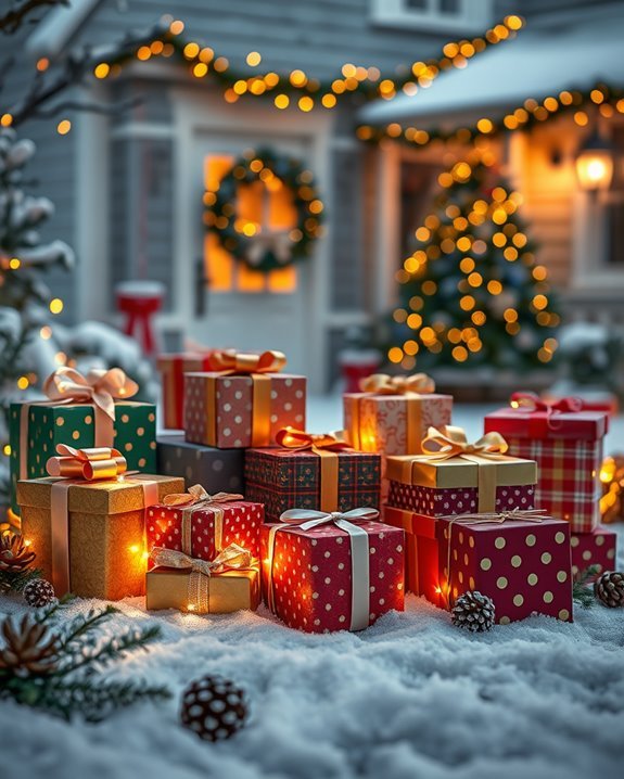 festive outdoor gift decorations