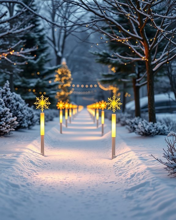 festive outdoor lighting markers