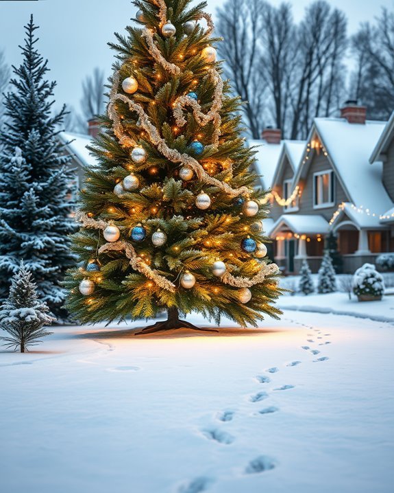 festive outdoor tree decorations
