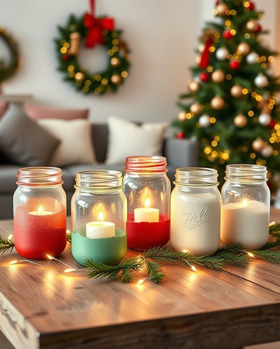 festive painted mason jars