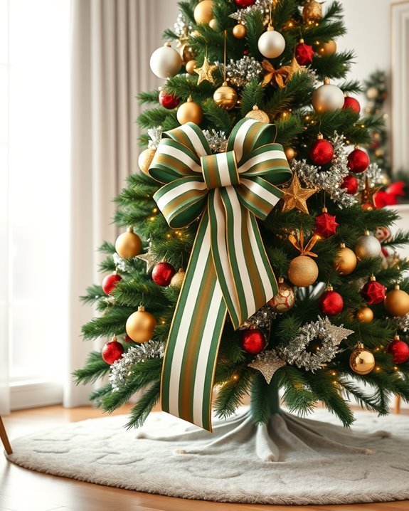 festive striped big bow