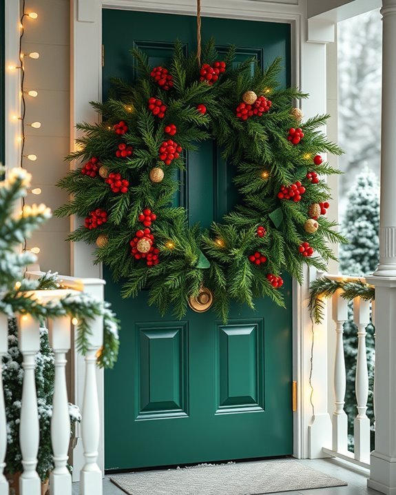 festive wreaths enhance entryways