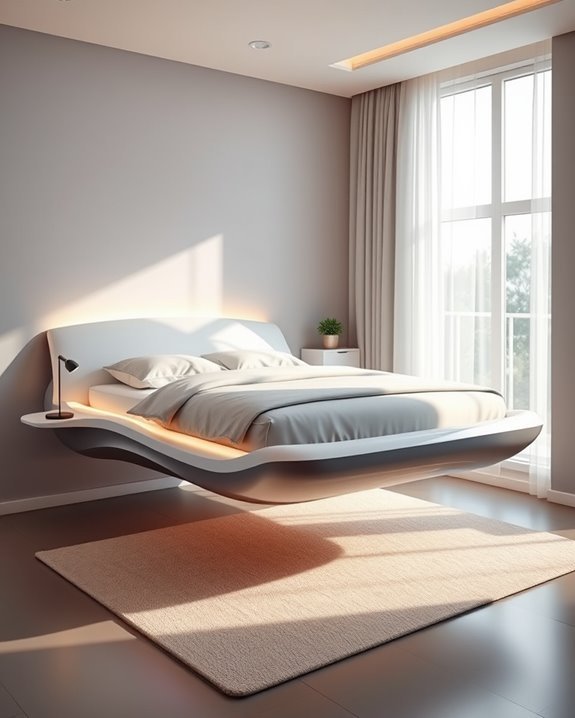 floating beds for spaciousness