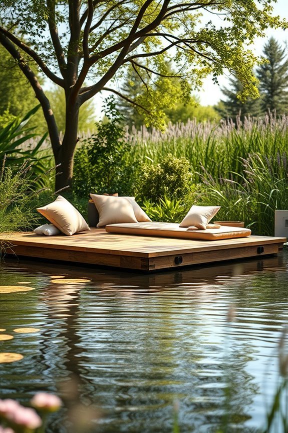 floating deck backyard retreat