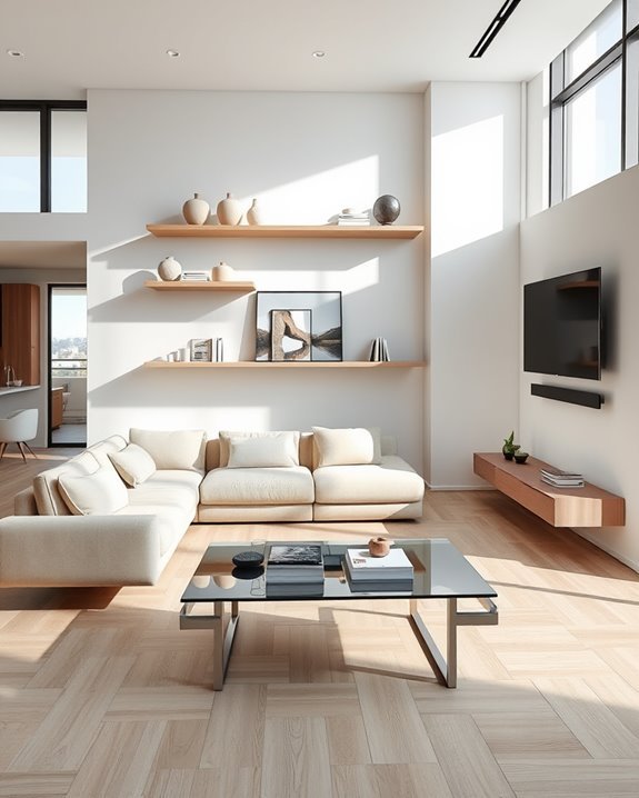 floating furniture enhances design