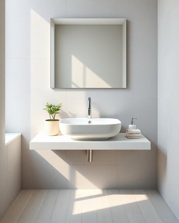 floating sinks maximize space