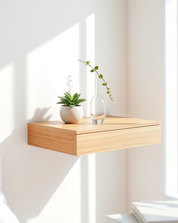 floating table with plants
