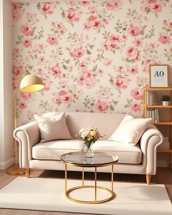 floral accent wall transformation
